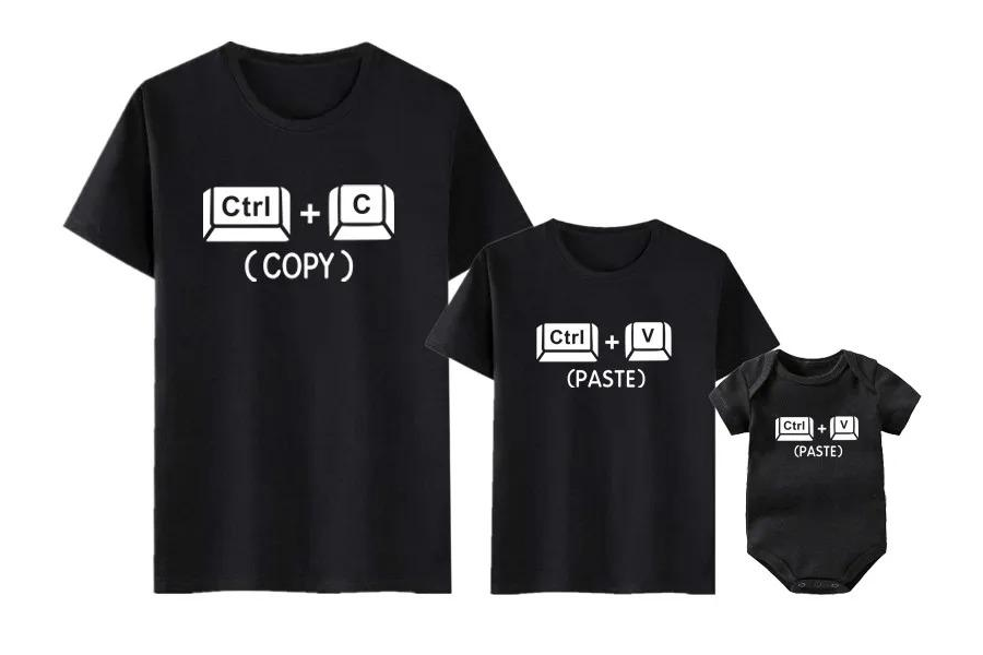 Family Matching Ctrl C Ctrl V T-Shirts 